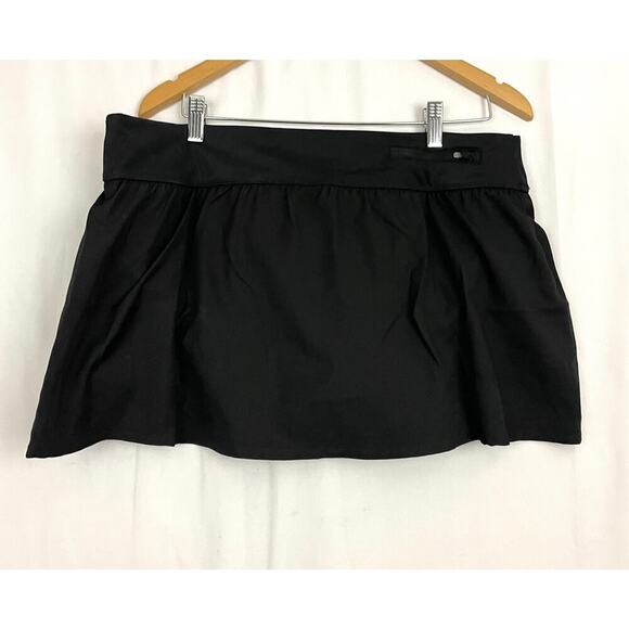 NEW Nike Solid Board Skirt 1X Black Swimsuit Bottoms Zip Pocket Side Slit Active - Picture 2 of 12